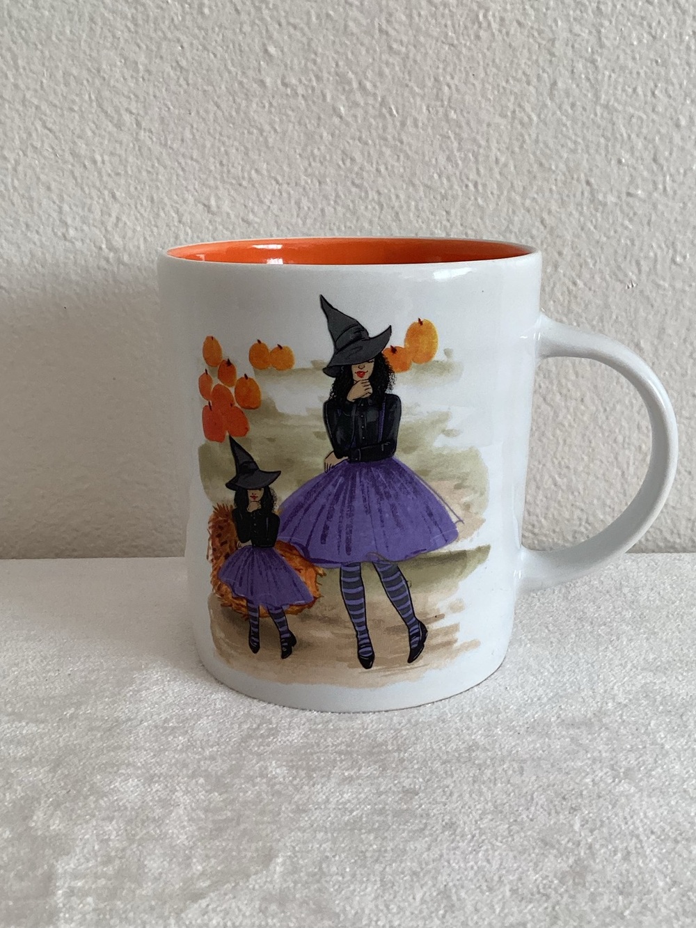 Halloween Witch Ceramic Mug - Purple & Orange